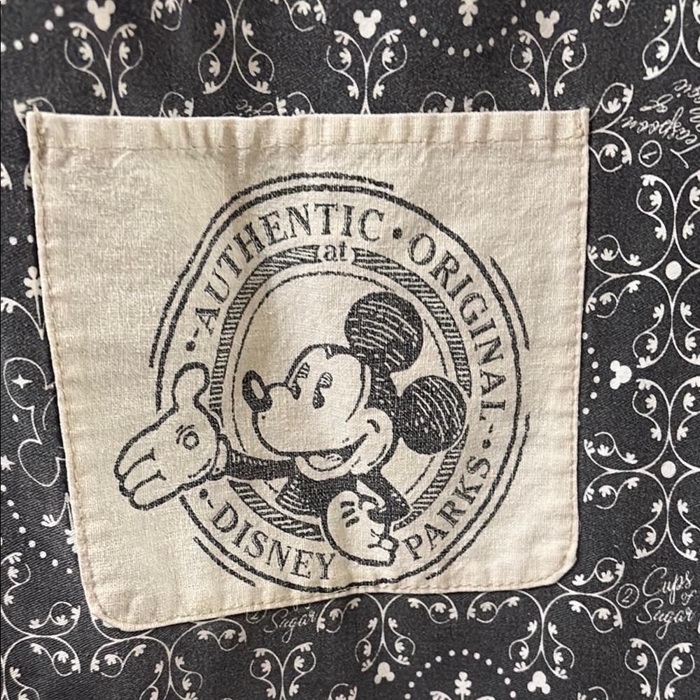 Disney Parks Gray Patterned Apron with Pocket - Picture 3 of 7
